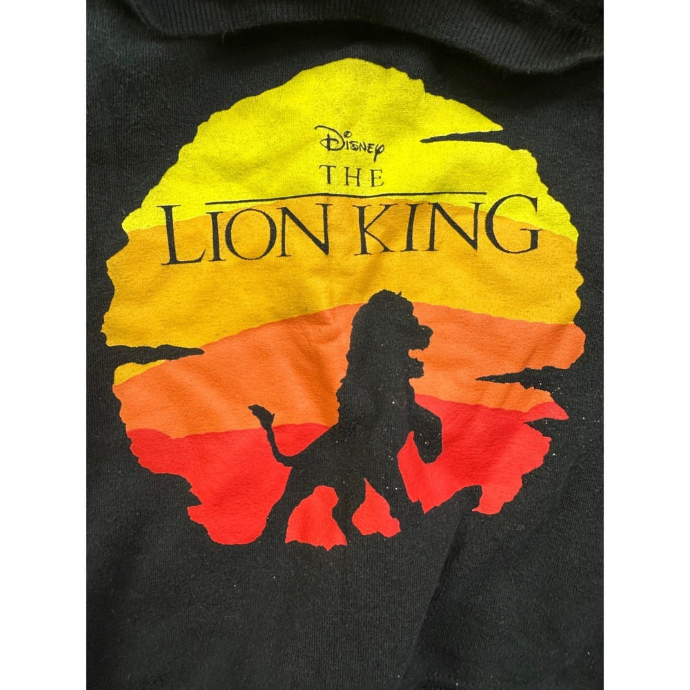 Disney The Lion King‎ Cropped Sweatshirt Black Simba Sunset Graphic Women Medium